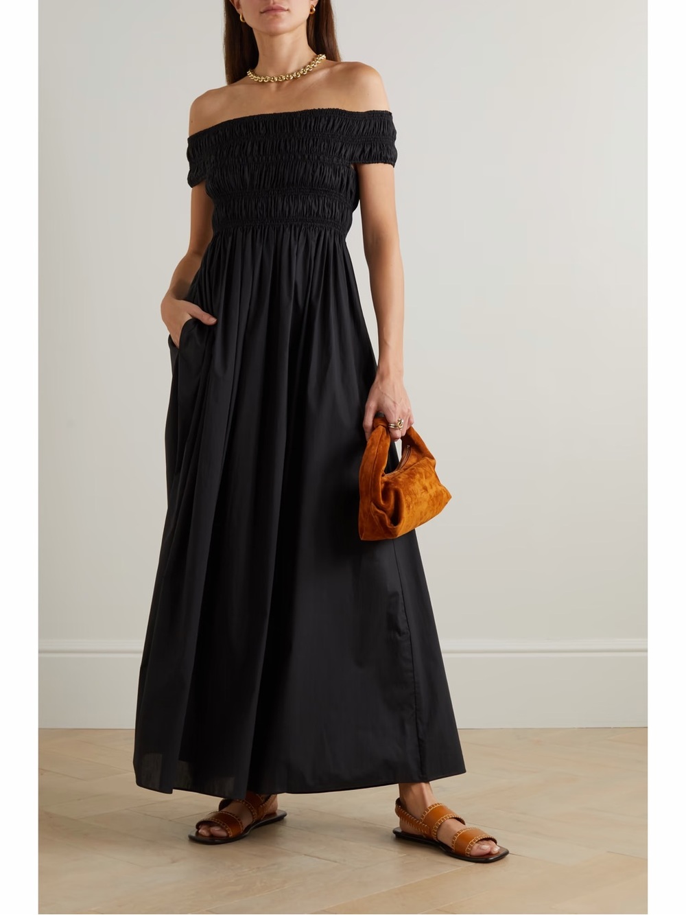 Matteau Black One-Shoulder Maxi Dress